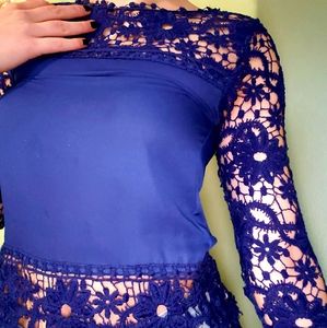 Lace Royal Blue Blouse